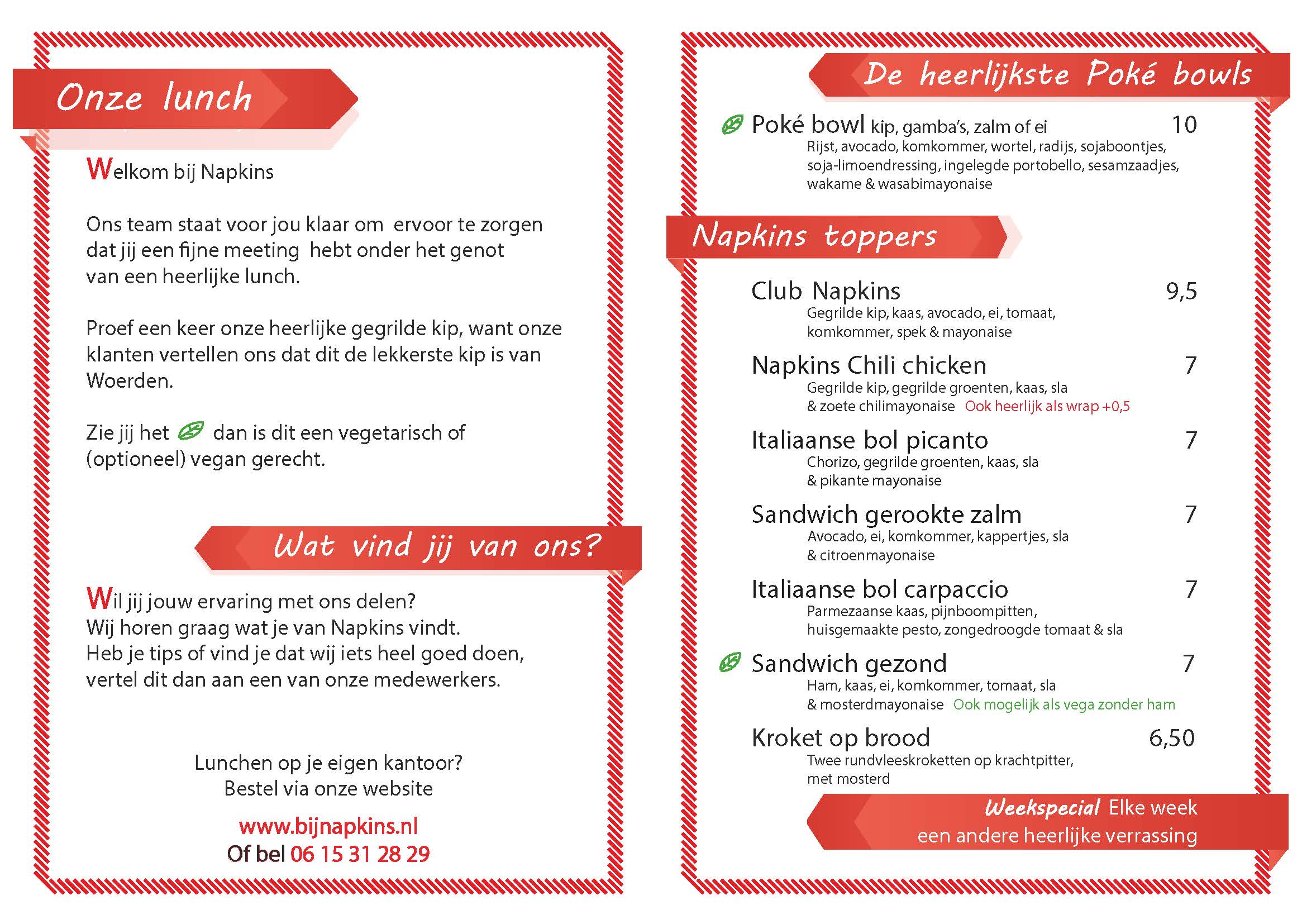 Heb jij een zakelijke lunch? Kom naar Napkins